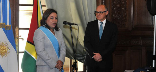 Guyana’s Foreign Minister Receives National Award From Argentina
