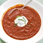 Red-Pepper Soup with Basil Cream