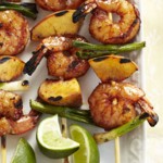 Barbecued Shrimp and Peach Kabobs
