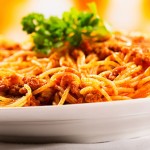 Spaghetti with Sun-Dried-Tomato-Almond Pesto