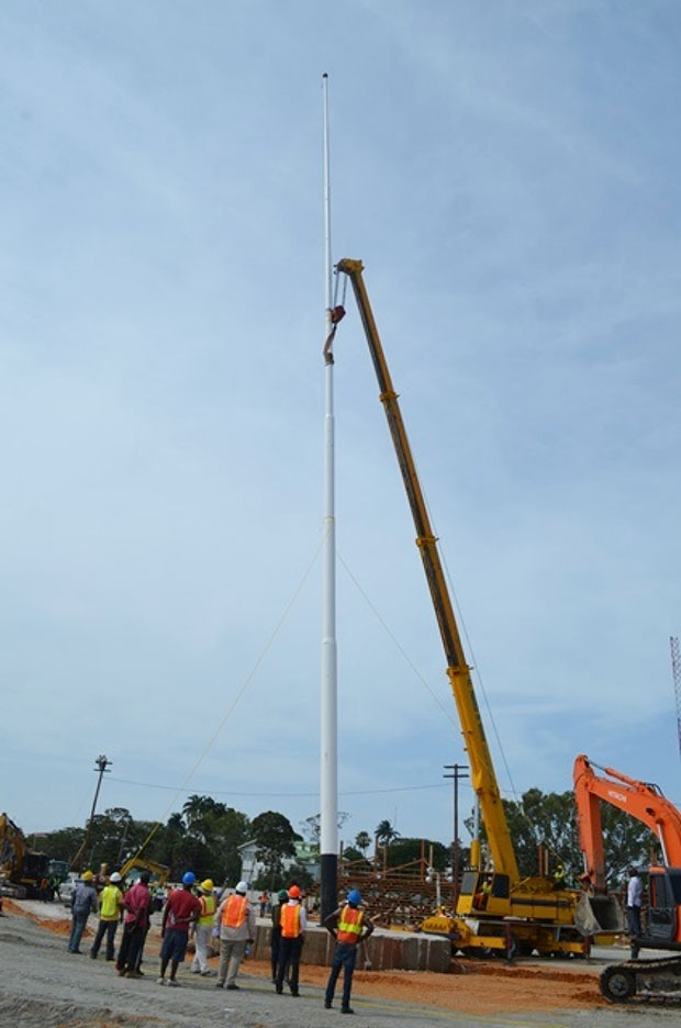 Guyana's tallest flag pole. Photo credit: GINA.