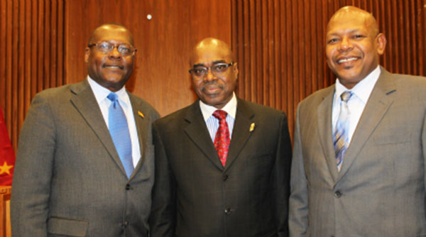 Grenada diplomatic trio -- Team Grenada/Canada -- (l-r) Theodore Blaize, Derrick James and Leonard Wharwood Jr. Photo by Junior Baptiste.