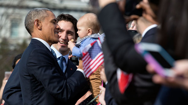 The Canadian Prime Minister, The US President, And The Baby