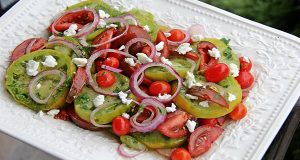 A Classic Tomato Salad With Heirloom Tomatoes