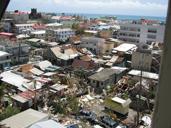Storm damage in Roseau, Dominica. Photo credit: CMC.