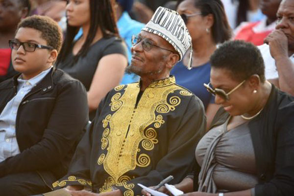 Minister of Culture, Gender, Entertainment and Sport, Olivia Grange (right), with International Reggae Icon, Dr. James “Jimmy Cliff” Chambers, at the official renaming ceremony of Gloucester Avenue (Montego Bay’s Hip Strip) to Jimmy Cliff Boulevard, at the Old Hospital Park on Thursday, March 28.