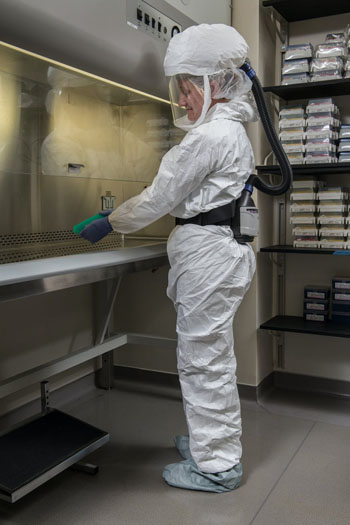 A health-care worker dressed in personal protective equipment (PPE). Photo courtesy of the CDC.