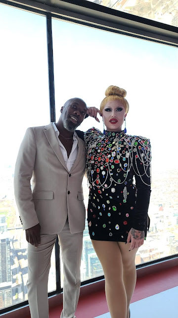 Gareth Henry, Executive Director of the Black Coalition for AIDS Prevention (Black CAP), and Drag Queen, Boa, at the launch of the recent Pride Toronto 2022 Program launch. Photo contributed.