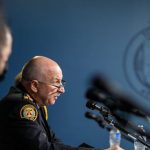 Toronto Police Chief, James Ramer, speaks about Race-Based Data Collection findings with media representatives, during a press conference, yesterday.