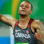 Six-time Canadian Olympic medallist sprinter, Andre De Grasse, the reigning Olympic champion in the 200-metre, is a 2022 UWI awardee in the Luminary category. Photo courtesy of the UWI Toronto Benefit gala. (Fernando Frazão/Agência Brasil)