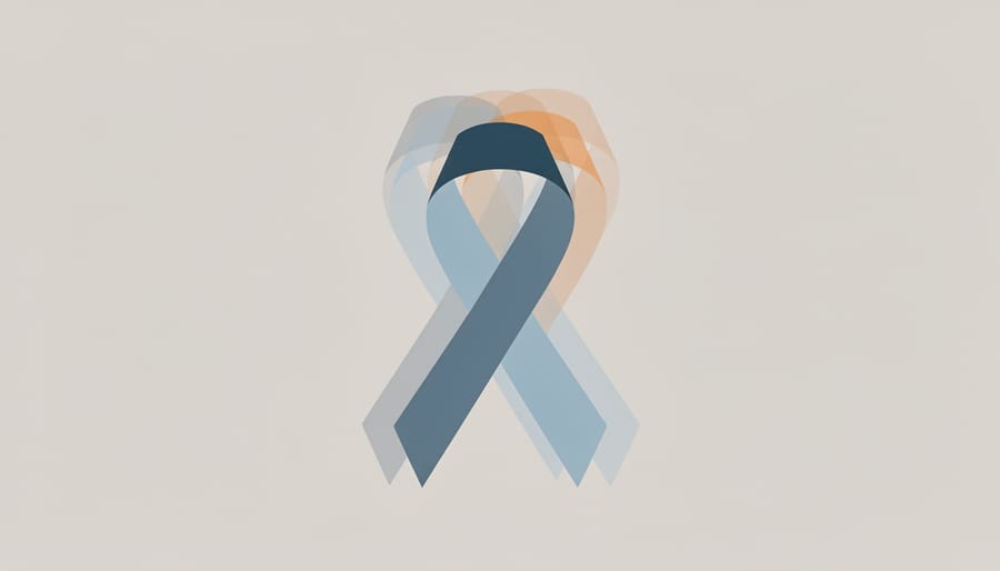 Close-up of a pride ribbon on a dark surface with soft reflections